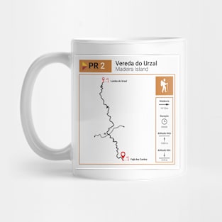 Madeira Island PR2 VEREDA DO URZAL trail map Mug